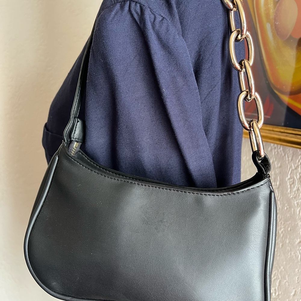Black Leather Shoulder Bag